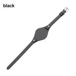 Elegant Genuine Leather Jewelry Bracelet Watchband Loop Strap (Black)