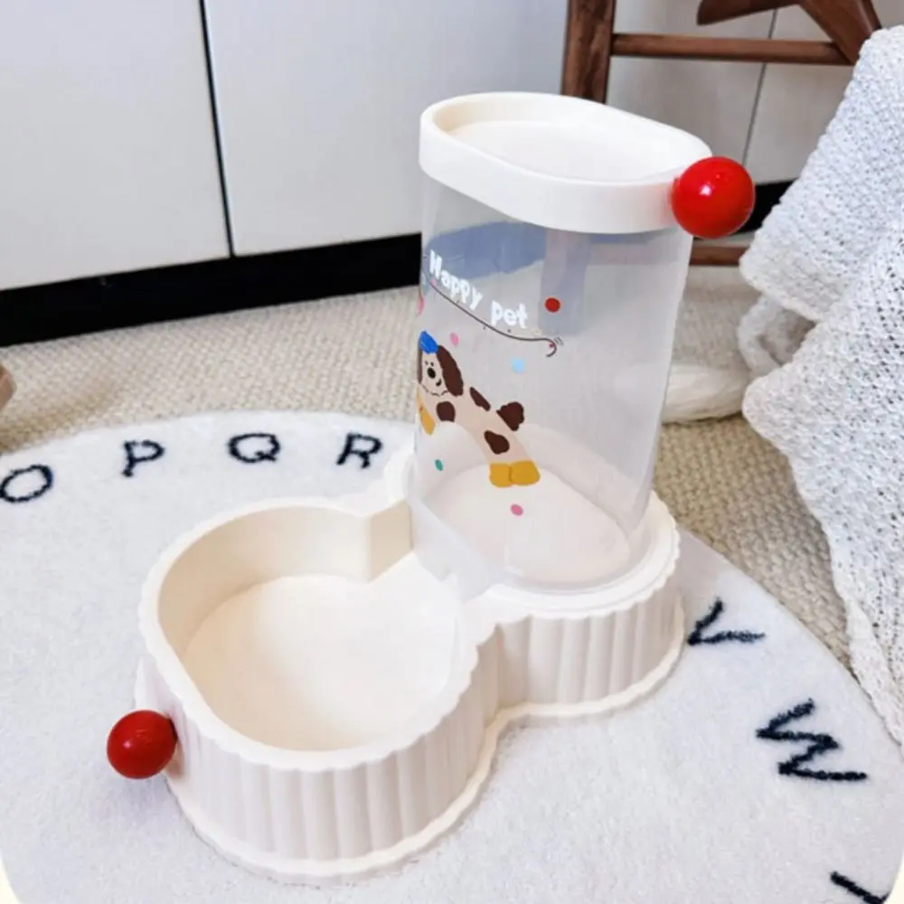 Pet Feeding Organizer Cartoon Dog Food Dispenser Plastic Large Capacity Automatic Dog Feeder Detachable Pet Water Fountain Home