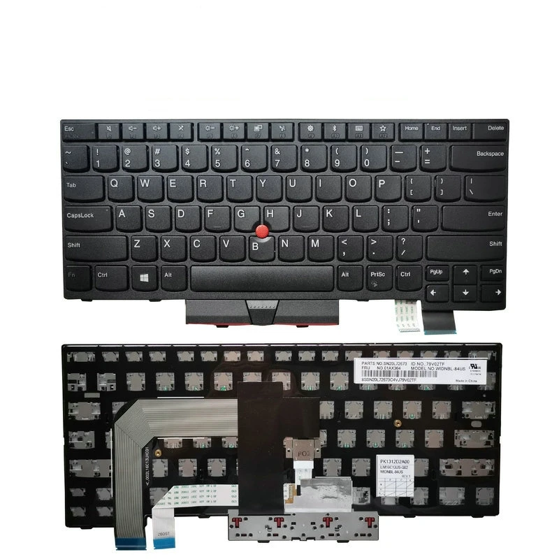 Clavier UK Pour Lenovo ThinkPad T470 T480 - Noir - Neuf - 01AX364 01AX475