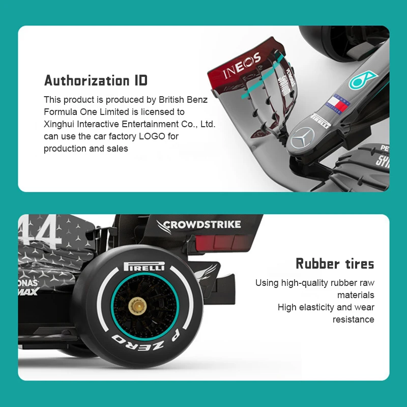 RC카 장난감 1/18 메르세데스-AMG F1 W11 44 해밀턴 EQ 퍼포먼스 팀 레이싱 포뮬러 자동차 모델, 페라리 F138 원격 제어 1/12