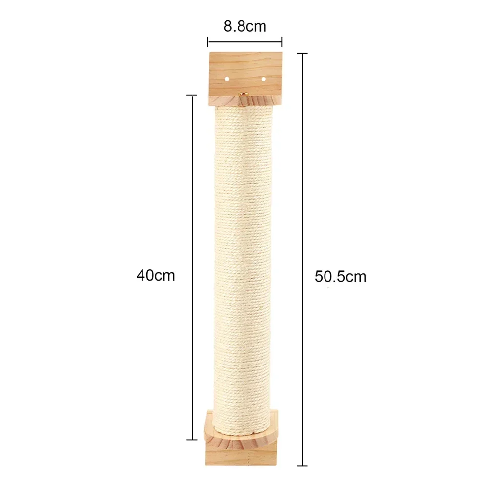 Wall-Mounted Cat Climbing Playground with Scratching Post, Hammock, and Sisal Ladder