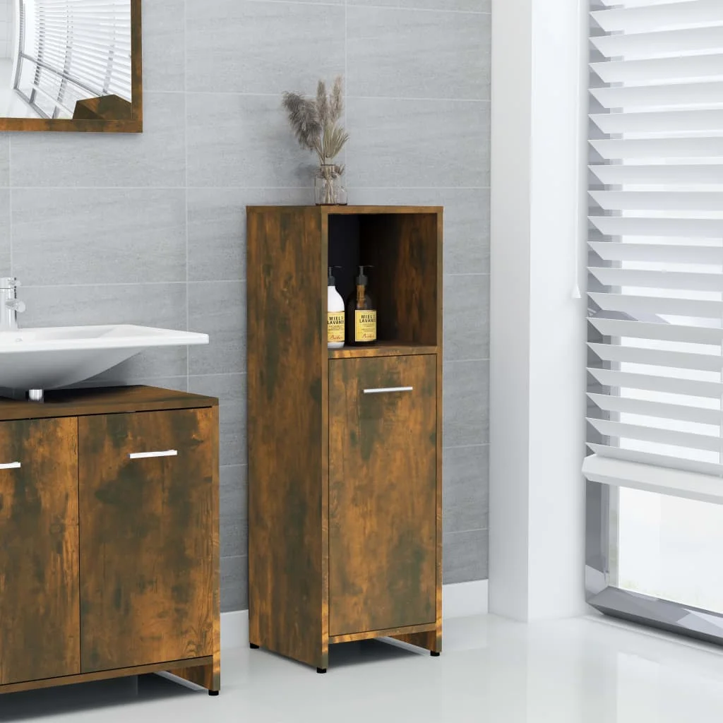 Mobile Da Bagno In Rovere Fumé 30X30X95 Cm Engineering Wood