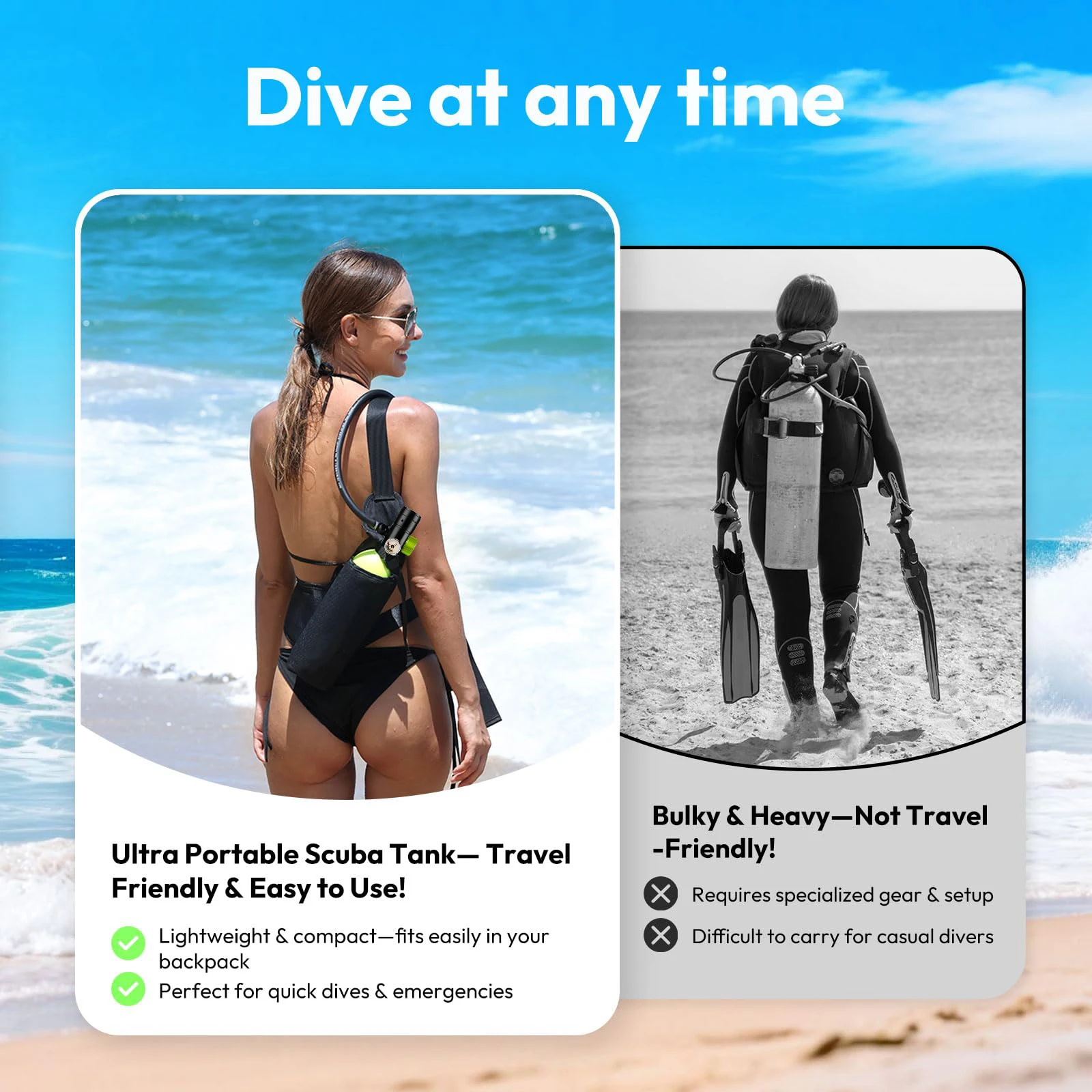 1L Mini Scuba Tank Scuba Tank Diving Gear for Diver Small Diving Oxygen Cylinder