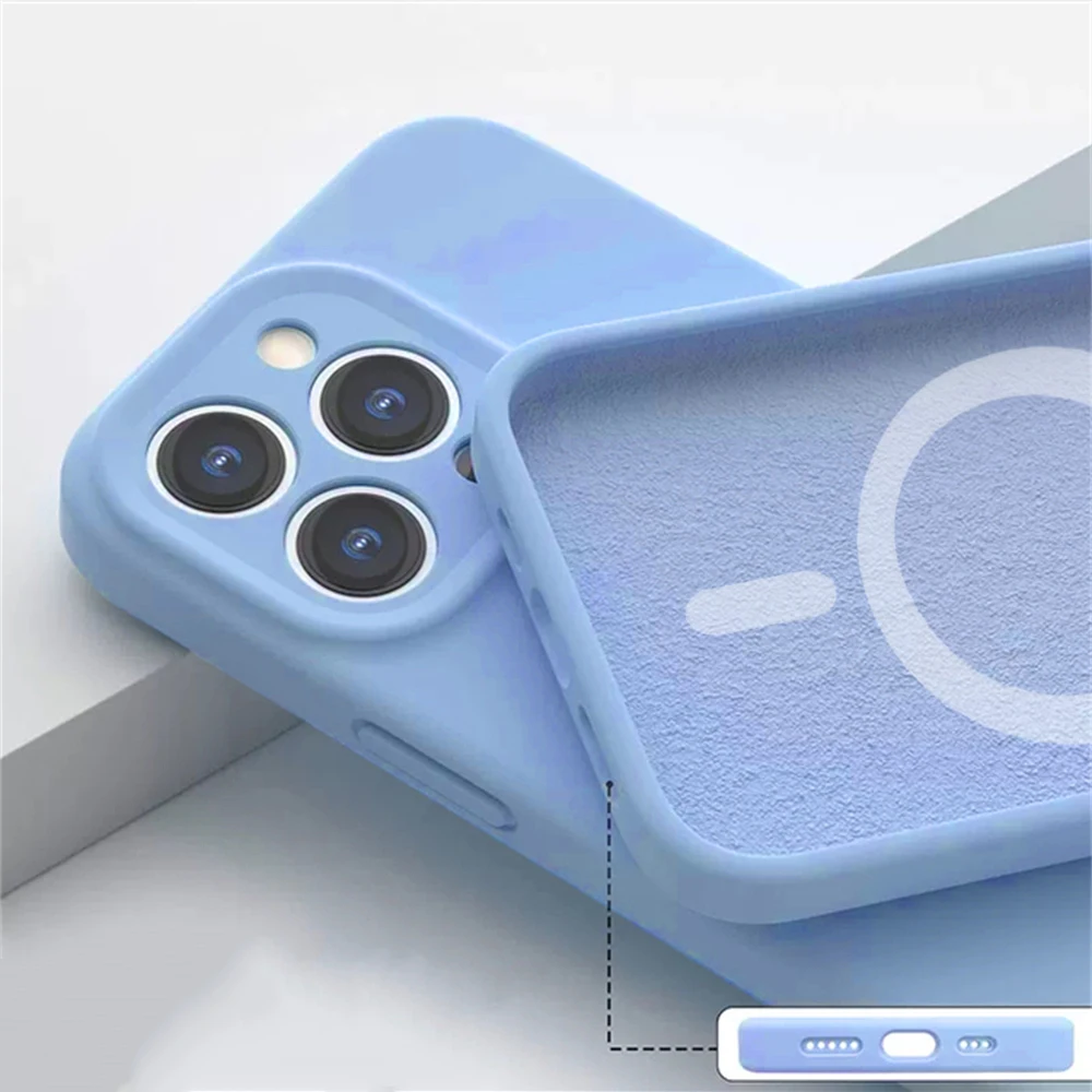 ตัวเลือกสินค้า เคสซิลิโคนเหลวแม่เหล็ก Magsafe สำหรับ iPhone 14/13/12 คุณภาพดี