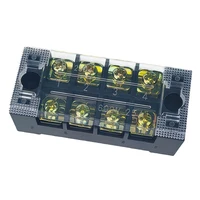 1PCS TB2504 Dual Row Thick Copper Screw Terminal Block Flame Retardant Grounding Strip Wire Connector Durable 600V 25A 3