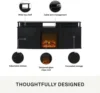 Fireplace TV Stand for TVs up to 70 Inch, Replaceable Electric Fireplace Insert Heater, Realistic Log and Flame Effect 3