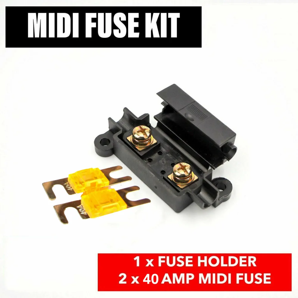 40Amp Inline Fuse Box Holder Set With Ring terminal Heat Shrink Car Air