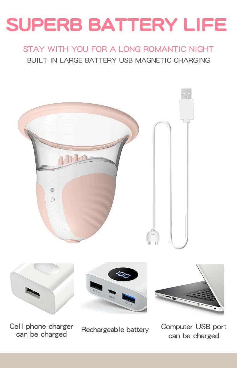Nipple Suckers Sucking Stimulator Massager with 10 Vibrator Rotation Modes Adult Sex Toys for Women Couples Breasts Sucker