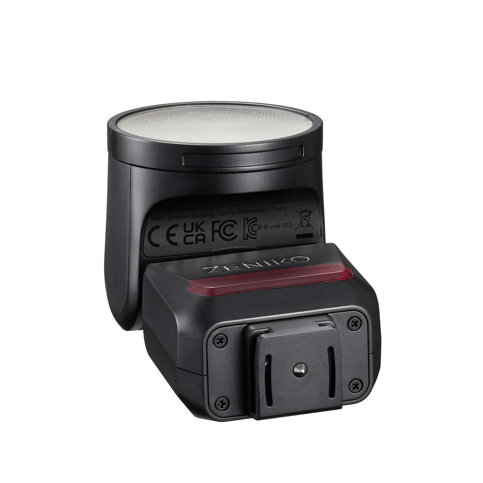 ZENIKO RF12 M 온카메라 플래시 90 °   틸트 270 °   캐논  니콘 올림푸스 DSLR 카메라용 회전형 라운드 라이트 효과 휴대용 장치