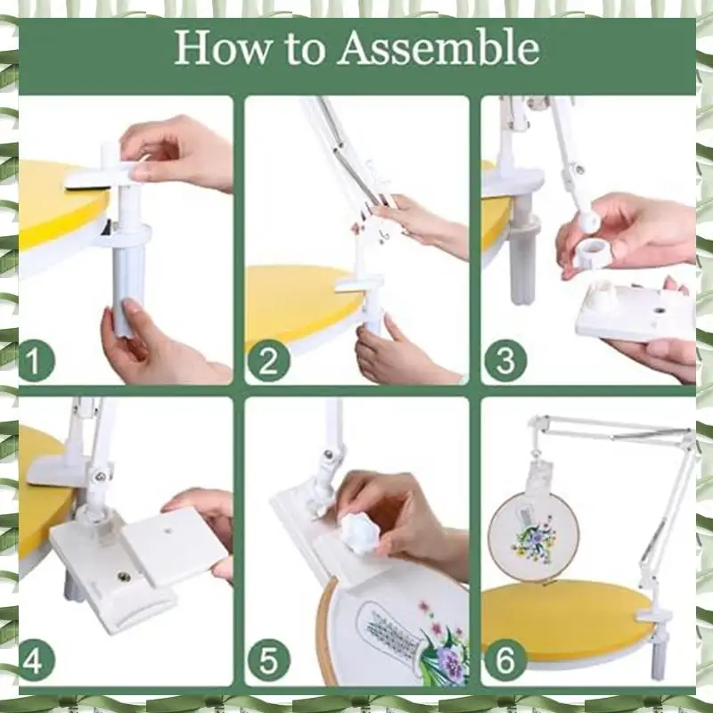 Adjustable Embroidery Hoop Stand-Folding Embroidery, 360 Degree Rotating Crossstitch Stand For Needle Point Projects A Durable