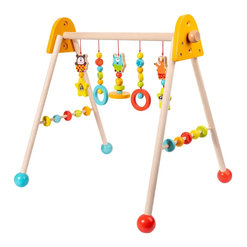 1 Set Of Wooden Baby Gym Newborn Activity Fitness Stand Baby Pendant Crib Decoration Accessories Rattle Toy Gifts For Babe