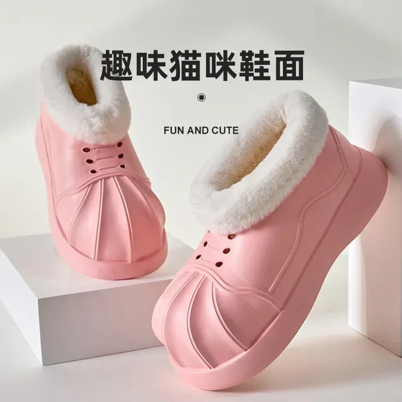 Women Snow Boots Winter Warm Plush Boots Waterproof Slip-on  Flat Casual Winter Shoes Ankle Boots