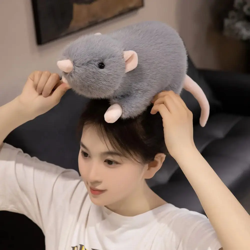 Stuffed Animal Mouse Plushie Doll Sleep Pillow Mascot Peluche Simulation Mouse Plush Lifelike Home Decor Stuffed Rat Boys Girls