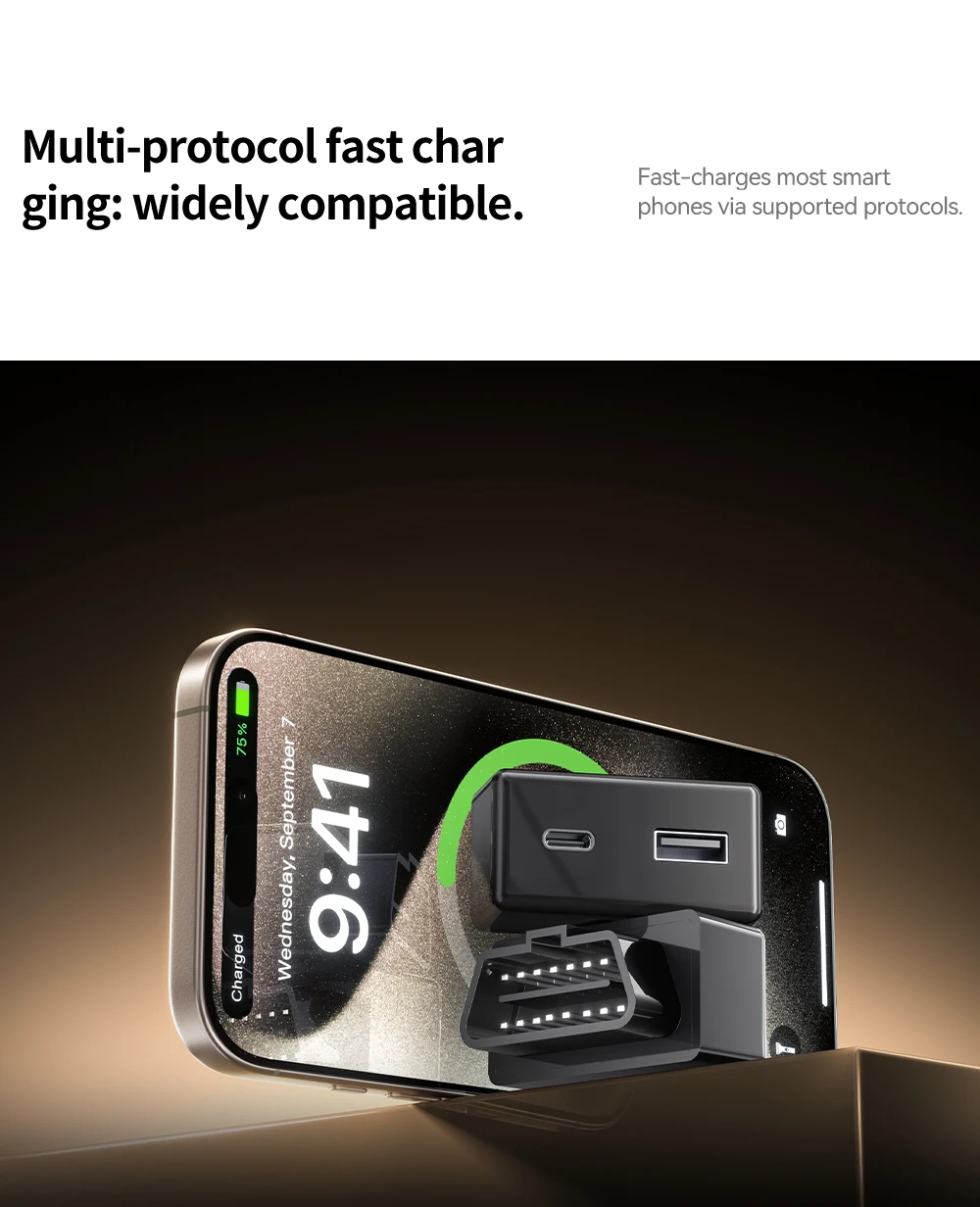 For Tesla Model 3 Y YL X S 2026 Juniper  OBD Fast Charger USB And Type-C Dual Po
