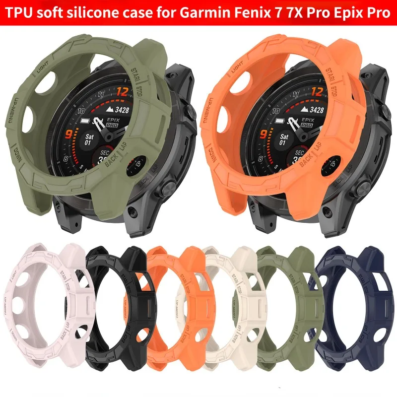 Мягкий силиконовый чехол из ТПУ для Garmin Fenix 7 7X Pro, защитный чехол для Epix Pro (Gen 2) 51 мм 47 мм, оболочка, аксессуары для часов новый мягкий защитный чехол из тпу для смарт часов garmin forerunner955 ударопрочный защитный чехол аксессуары