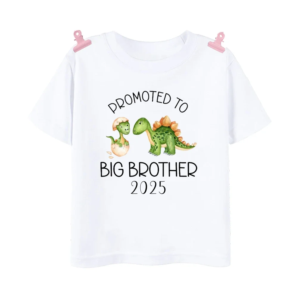 Big Brother Est 2025 Print Kid T-Shirt Child Summer T Shirt Tops Pregnancy Announcement Boys Shirts Toddler Short Sleeve Clothes 6