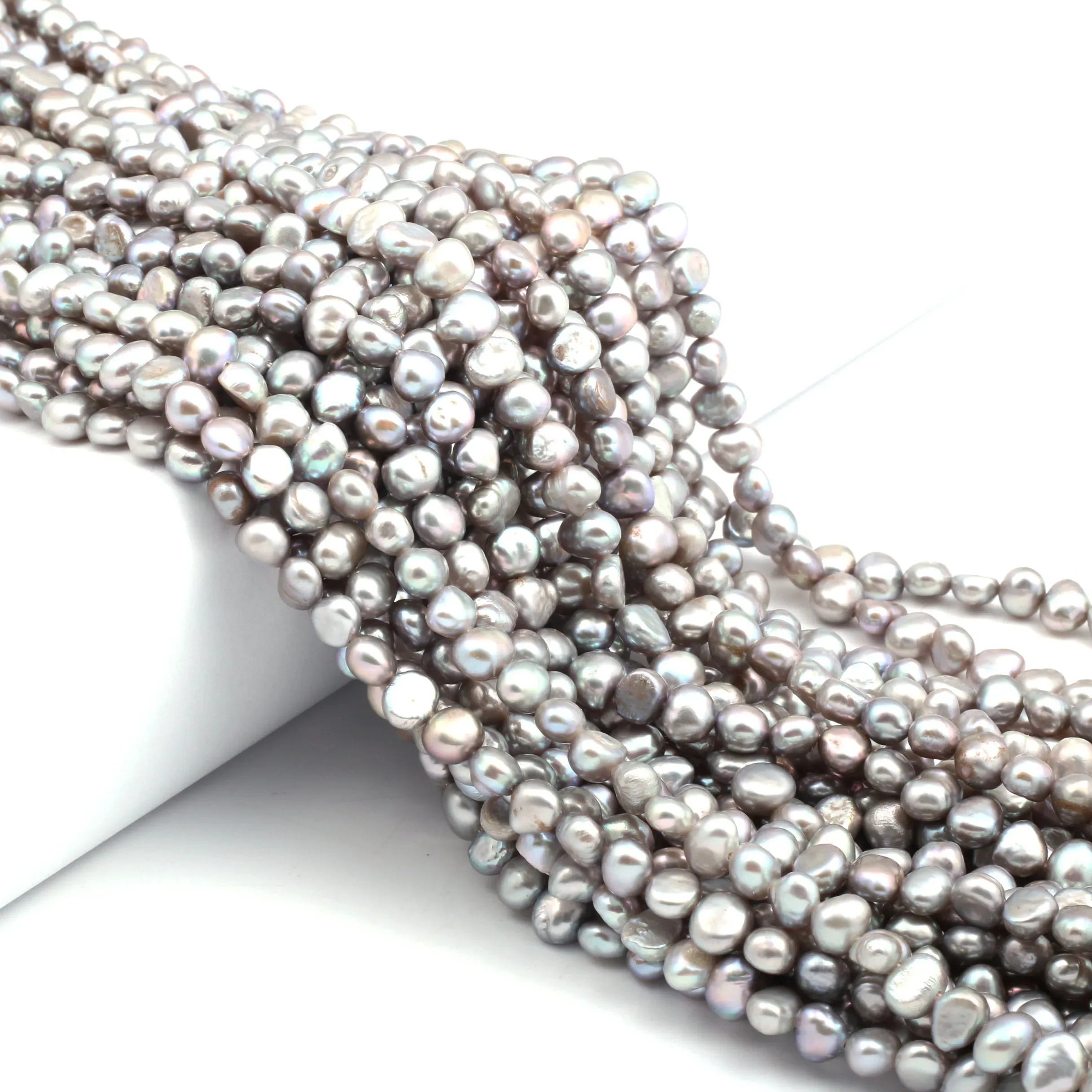 

Natural Freshwater Cultured Pearls Beads Rice Shape 100% Natural Pearls for Jewelry Making DIY Strand 14 Inches