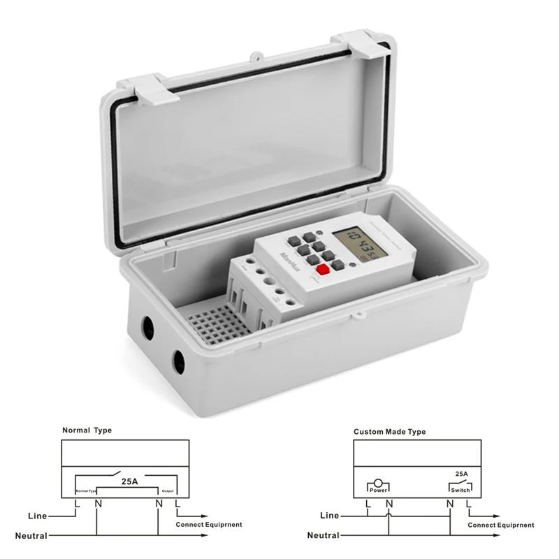ManHua 220VAC 30A MT316SE-B Rain-Proof Digital Timer With Waterproof Box For Outdoor Hunter Our Feeder Digital Timer Switch 4