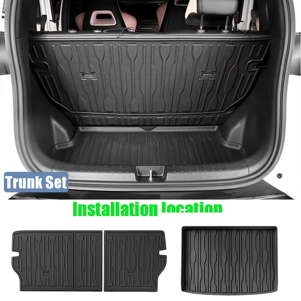 Car Floor Mats For BYD Atto 3 / YUAN PLUS-TPE Floor Mats and Cargo Liner, All Weather Floor Liners Trunk Mat TPE Heavy Duty Pad