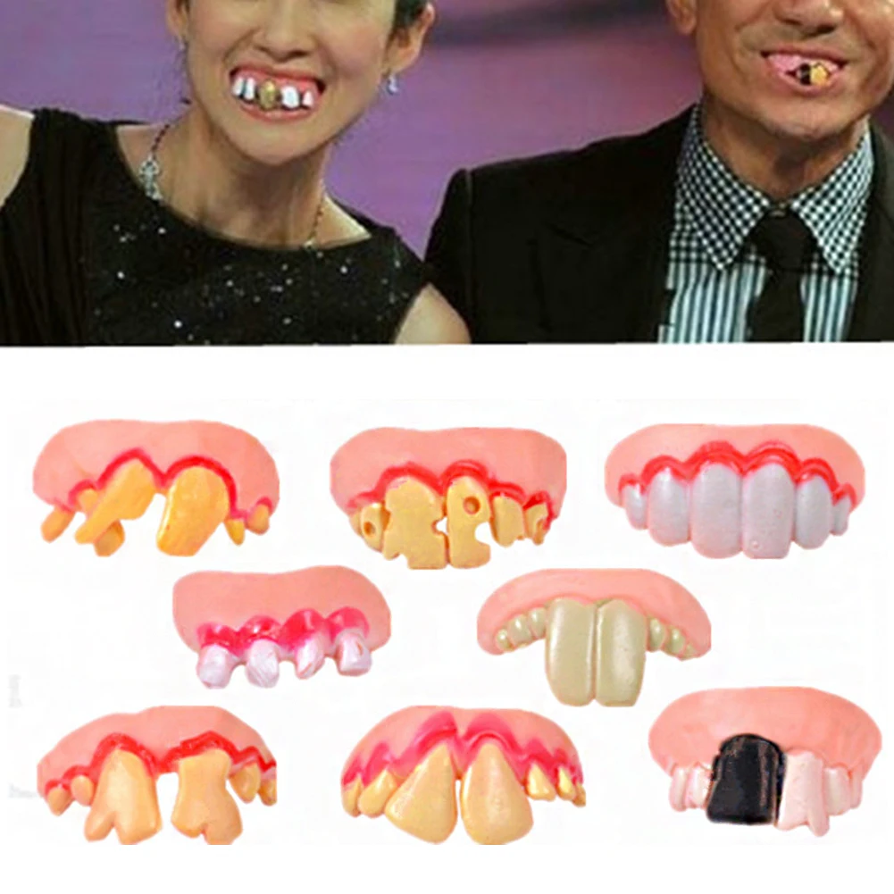 

New Funny Fake Vampire Denture Teeth Halloween Decor Prop Trick Toy Party Dressing