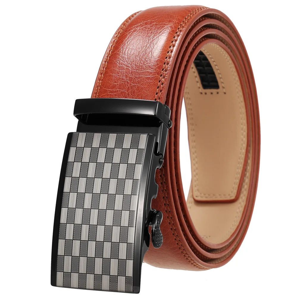 Genuine Leather Belt for Men with Automatic Buckle