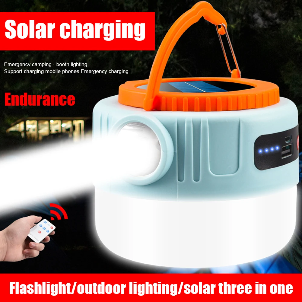 Lampe Lanterne de Camping 4500 mAh Lampe Solaire USB Rechargeable 6 Modes Eclairage 360° - Lampes (10959438
