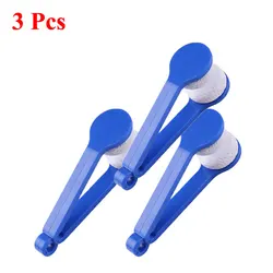 Portable Multifunctional Microfiber Eyeglass Cleaning Brushes - Set of 1 - 4 (3 Pcs Blue)