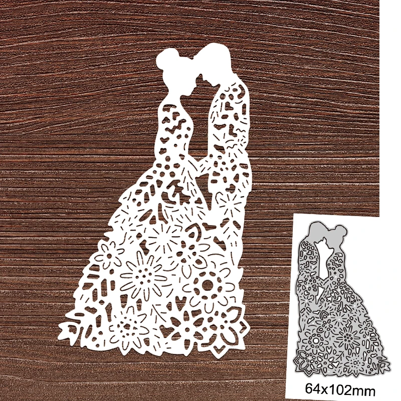 Matrice Decoupe Gaufrage Matrices Découpe Métal 3D Mariage - Cadre Marié Et Mariée | Pour Scrapbooking Et Cartes DIY Matrices Gaufrage DIY