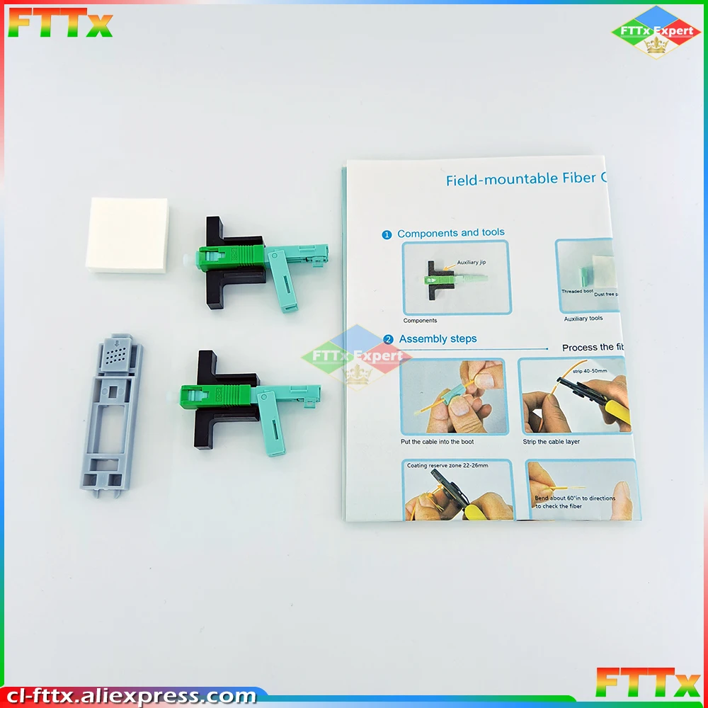 High Quality 53MM SC APC SM Single-Mode Optical Connector FTTH Tool Cold Connector SC UPC Fiber Optic Fast Connnector