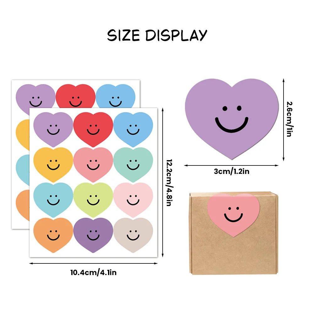 120 개/갑/팩 귀여운 스티커 하트 모양의 예술 장식 접착 스티커 DIY 베이킹 Scrapbooking Kawaii 스티커 라벨 편지지