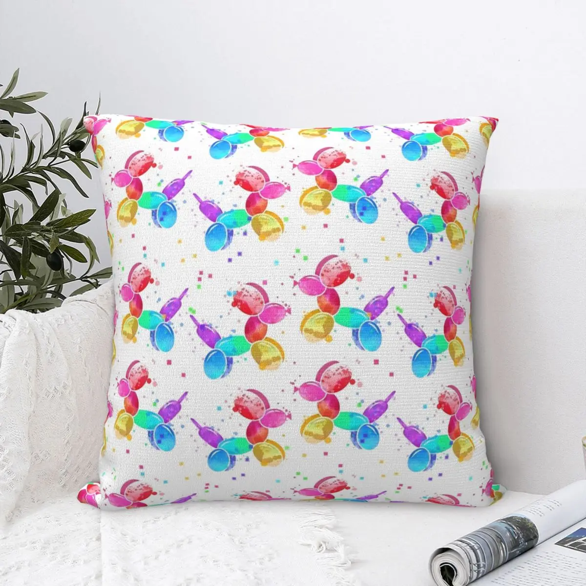 

Наволочка с рисунком воздушной собаки, чехол для подушки, модная Ретро-подушка конфетных цветов, декоративные наволочки для офиса, автомобиля, дома