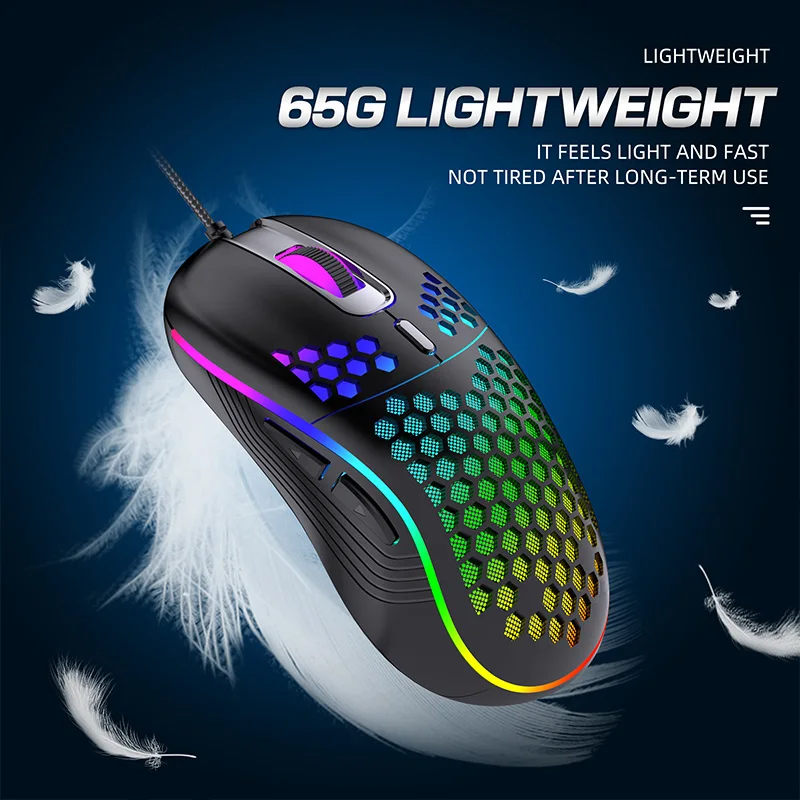 best gaming mouse for large hands Ergonomic Wired Gaming Mouse Honeycomb Hollow Design Backlit Mouse 4800 DPI Gaming Mouse PC Notebook Office RGB Luminous Mouse gaming mouse for large hands