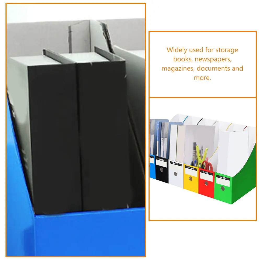 6Pcs 다채로운 데스크탑 파일 주최자 책 잡지 파일 용 종이 문서 홀더 사무실 학교 연구 저장소