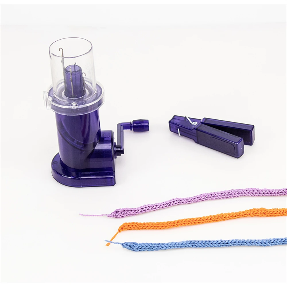 Portable Knitting Machine Embellishment Knit Loom with Hand Crank Accessories Hand-Knitted Braided DIY Knitting Spool Knitter