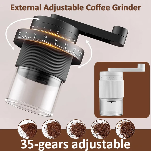 35-Gears Coffee Grinder Manual Coffee Grinder External Adjustable Professional Manual Burr Coffee Bean Grinding Machine for Home 1