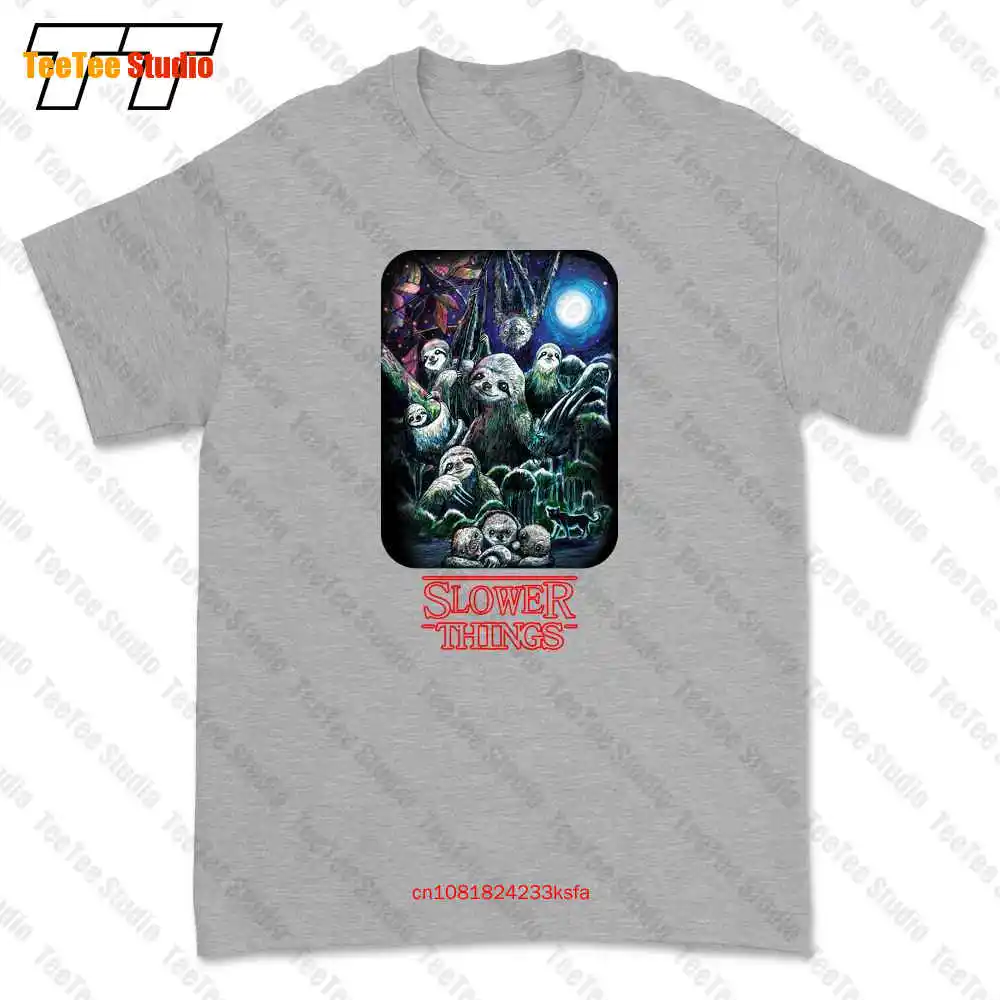thumbnail image 1 of Sloth Funny Slower Things Inspired Stranger Th!Ngs T-shirt Tee 1MQM, 1 of 5