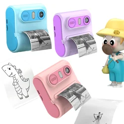 46MP Instant Camera Kids Video Camera 1080P Child Selfie Camera Toy 2.4 Inch IPS Screen Toddler Camera with 3 Rolls Photo Paper