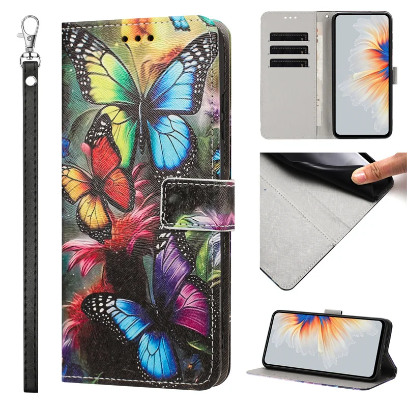 Sunset Painted Leather Wallet Phone Case