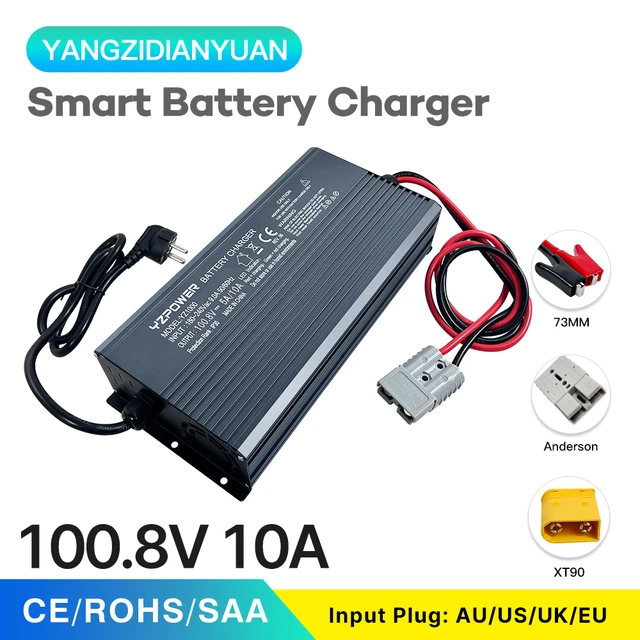 100.8V 10A lithium battery charger 90V 24S charger with display fast  charging electric bike motorcycle general purpose - AliExpress