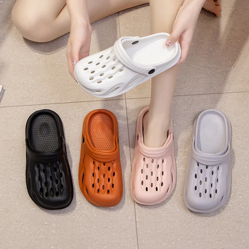 Leather Sandals Men Flip Flops Outside Beach Slippers EVA Light Soft Footwear Male Flat Shoes Summer