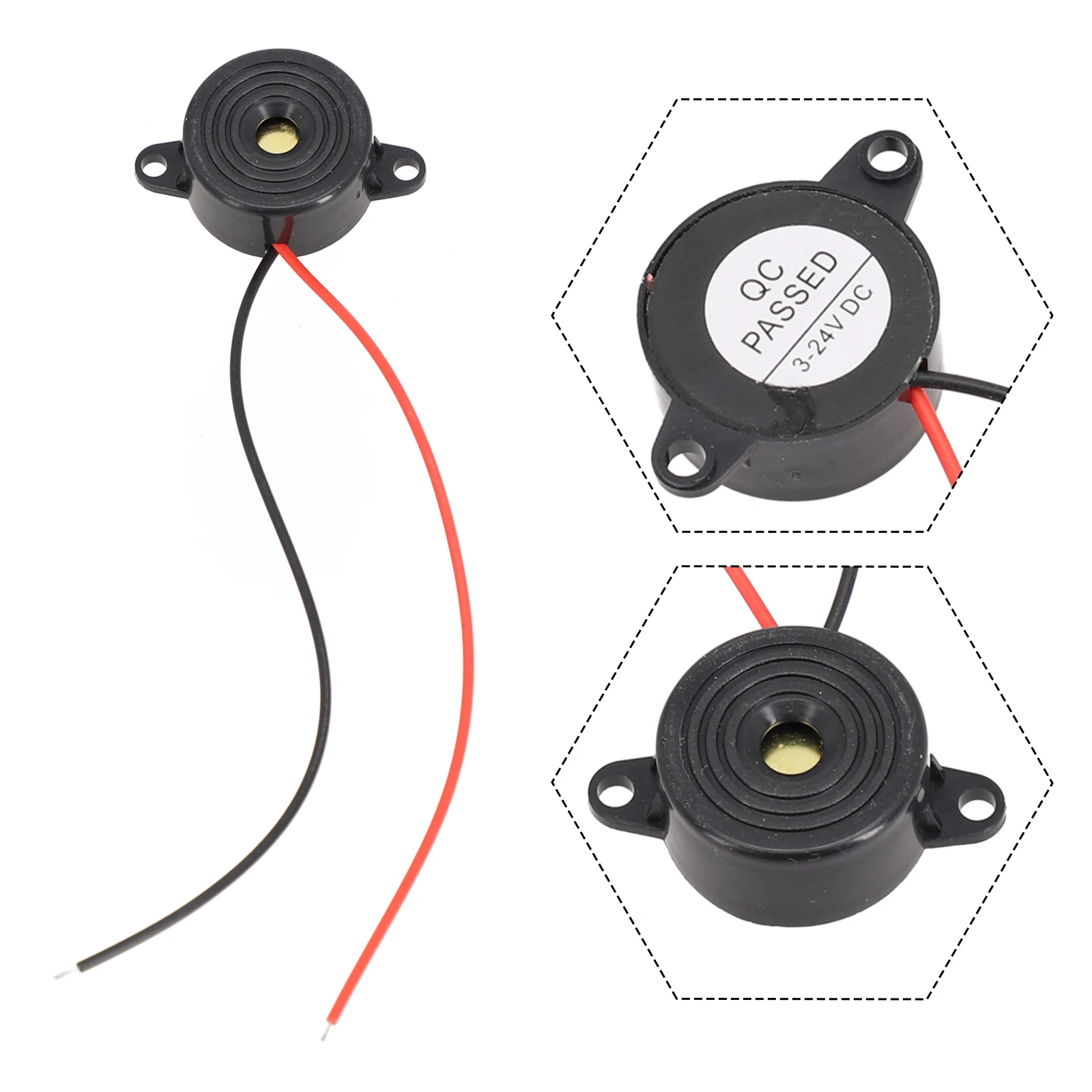 Electric Buzzer Alarm Horn Parts Siren Speaker 12V DC Automobile Backup Alarm Horn Black Fits Most Displays Convenient
