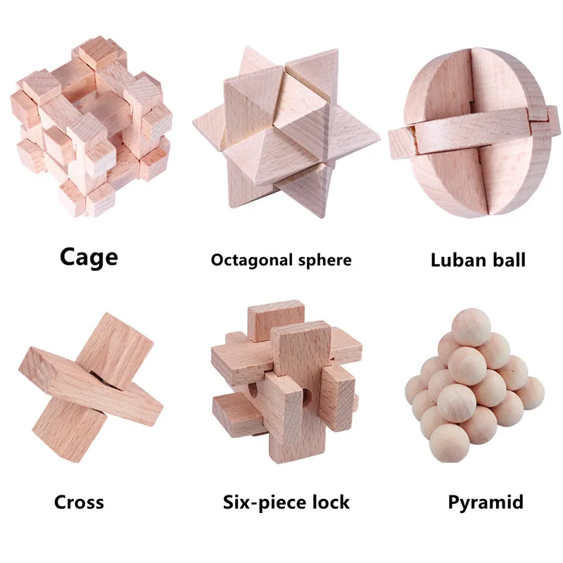 3D Jigsaw Puzzle Toy Lu Ban Kong Ming Lock Adult Social Game Brain Teaser Improving Memory Children's Educational Toys 6