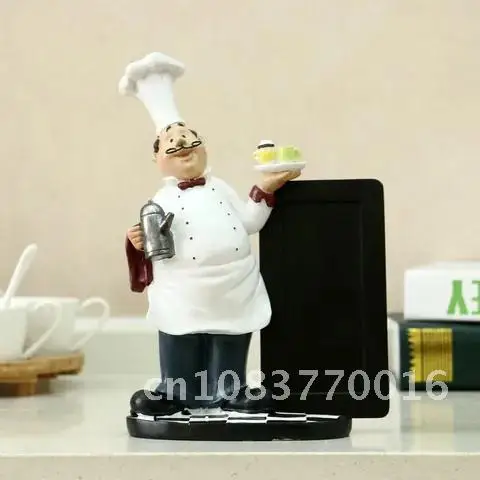 

Resin Message Board Mustache Chef Figurines 24cm VILEAD Western Restaurant Kitchen Pastry Shop Craft Home Decoration Accessories