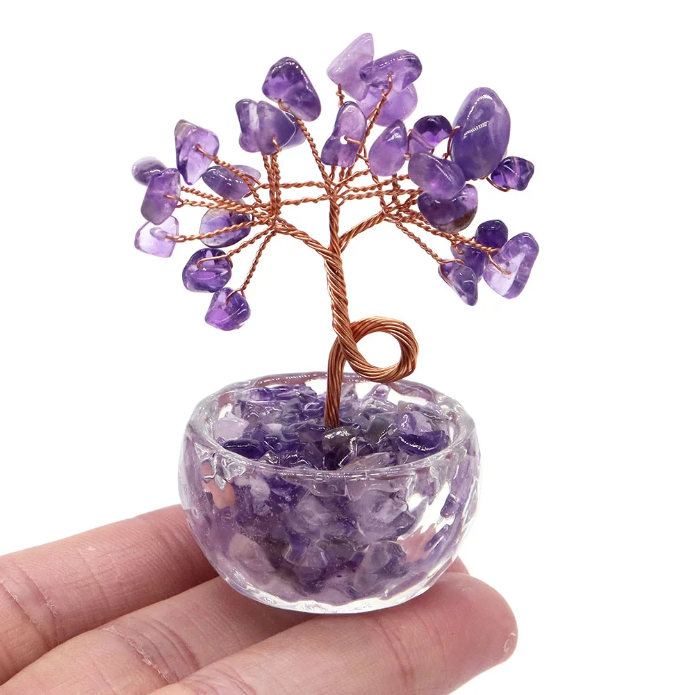 Albero Della Vita In Cristallo Di Quarzo Trasparente – Decorazione Feng Shui Con Bracciale Chakra, Regalo Portafortuna - 5