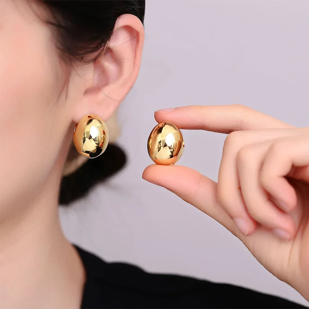 

Lihong S925 серьги-гвоздики из стерлингового серебра простая Глянцевая Капля воды золотое яйцо Роскошные ювелирные изделия для женщин искусственная Помолвка Ювелирные Изделия