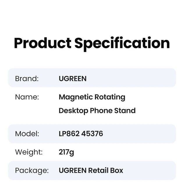 Supporto Magnetico Per Cellulare Da Letto UGREEN - Braccio Flessibile, Compatibile Con MagSafe E Altri Smartphone