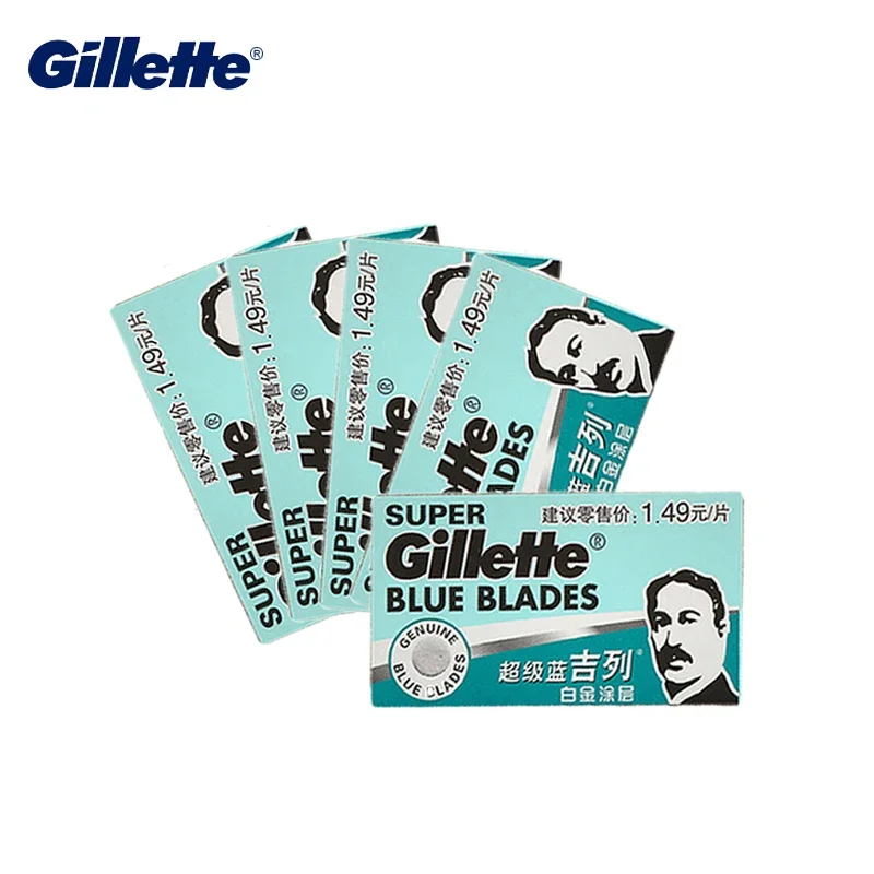 Gillette-男性用のスーパーブルーカミソリブレード,ステンレス鋼,5
