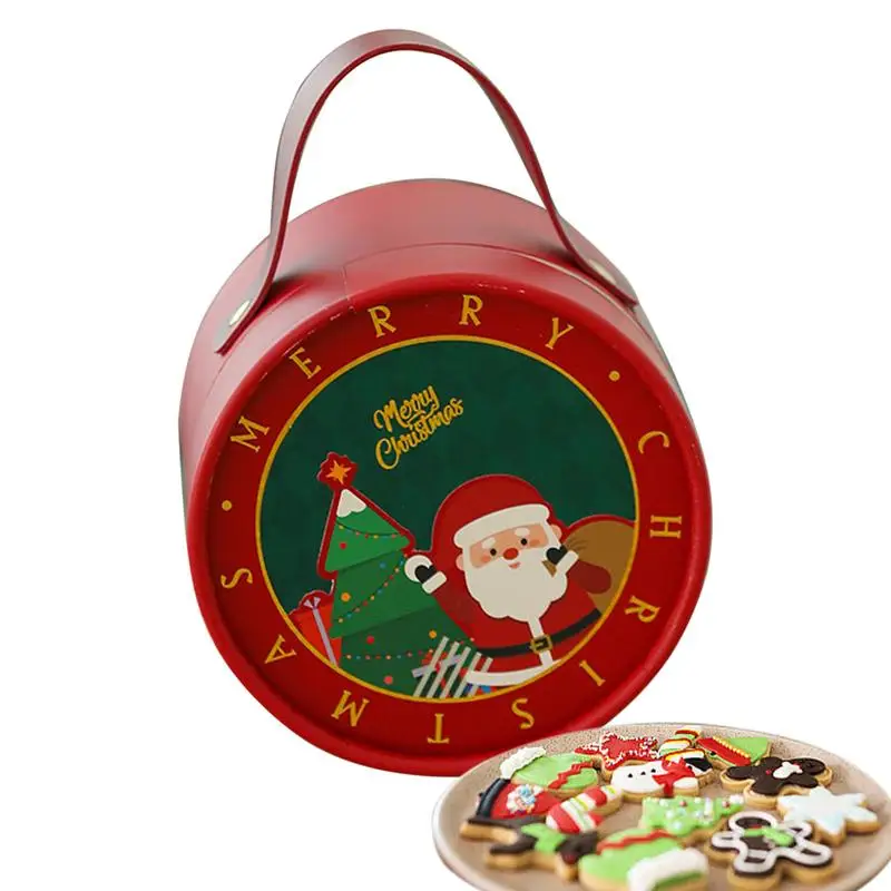 

Christmas Cookie Boxes with Handle Portable Food Packaging Containers Gift Box Party Supplies for christmas festival gift Boxes