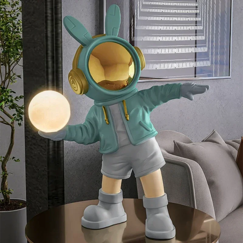 

36cm Astronaut Night Light Resin Statue Decoration Bedroom Bedside Children's Room Light Adjustable Light Spaceman Sculpture