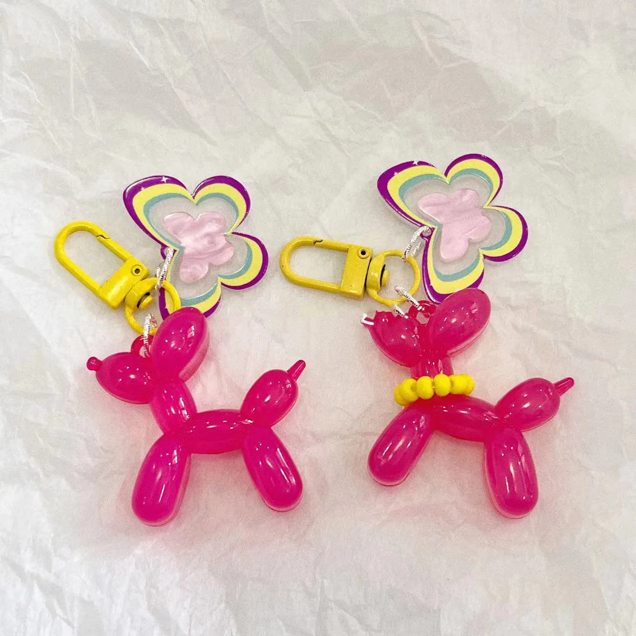 Key chain Kawaii Balloon Dog Keychain Models Girls Sweet Ins Style Balloon Dog Phone Chain Key Buckle Accessories Bag Pendant Toys